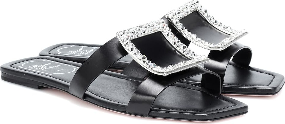Roger Vivier Biki Viv' leather slides