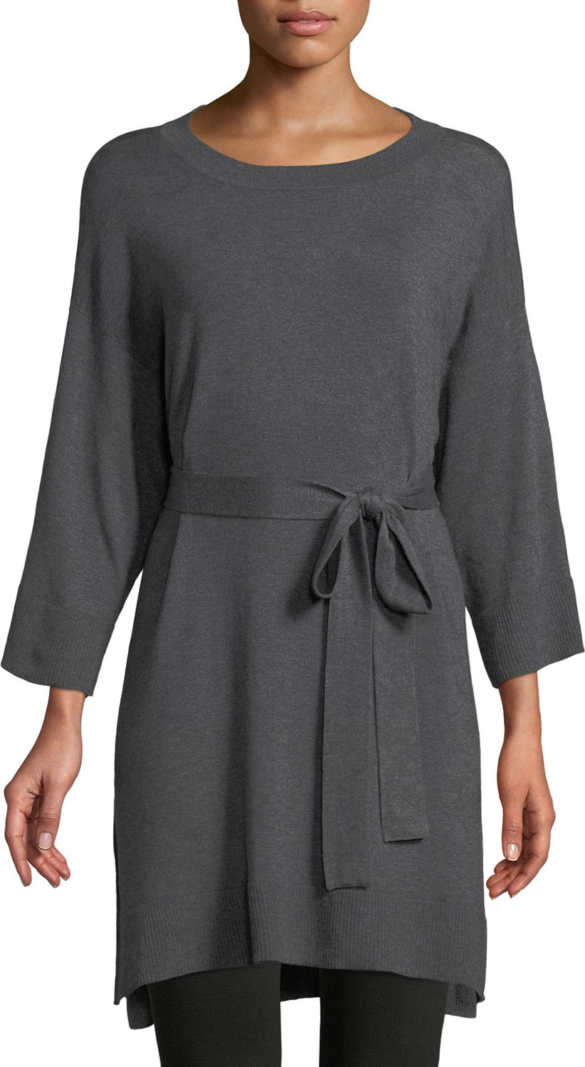 Eileen Fisher 3/4-Sleeve Cozy Stretch Tencel Tunic w/ Belt