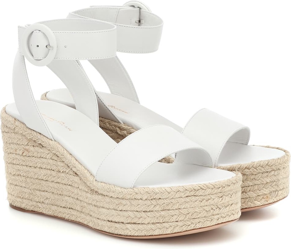 Gianvito Rossi Exclusive to Mytheresa – Leather espadrille wedges