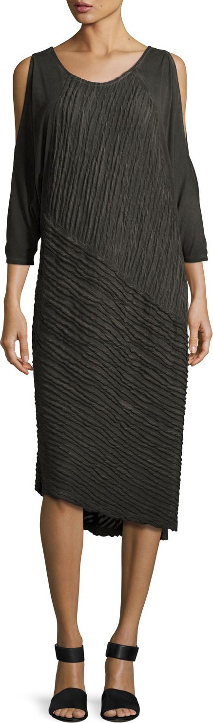 XCVI Trella Cold-Shoulder Rope-Trim Knit Dress