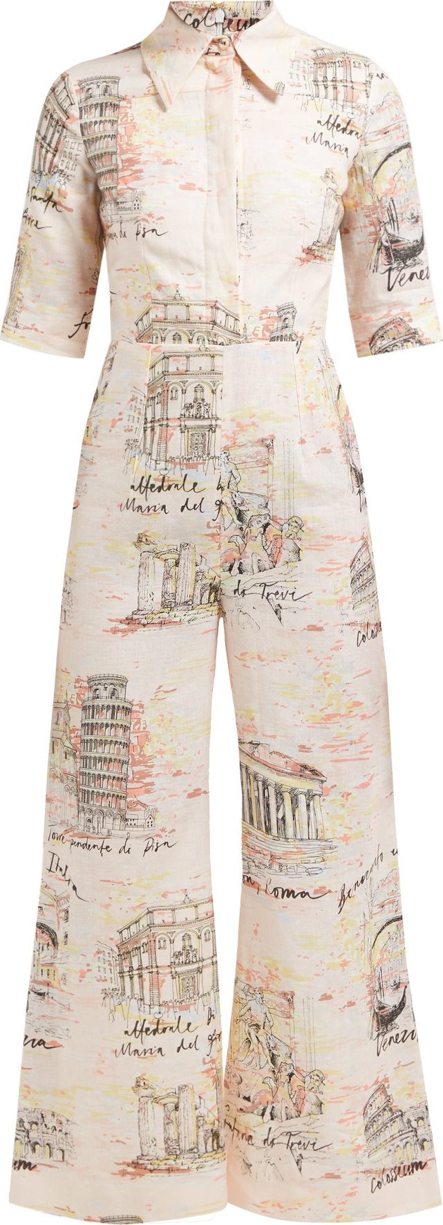 Emilia Wickstead Figaro-print poplin jumpsuit