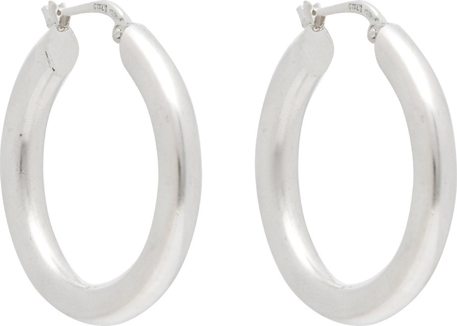Jil Sander Brushed sterling-silver hoop earrings