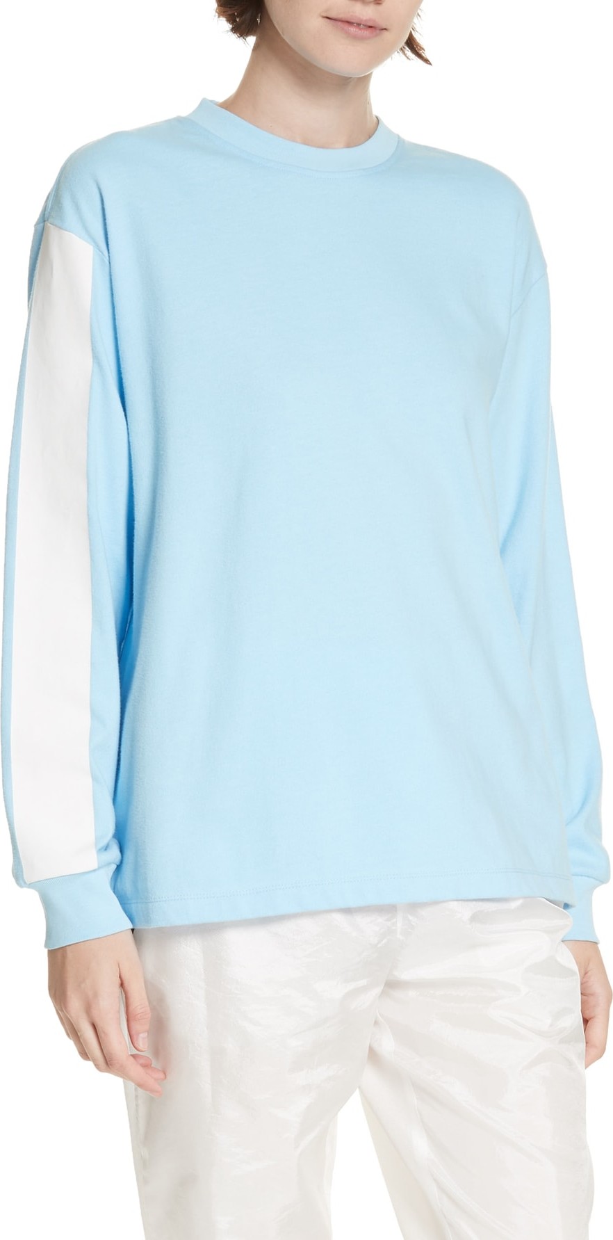 Tibi Stripe Sleeve Tee