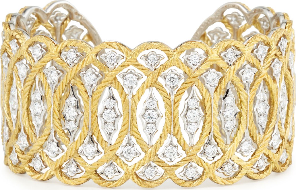 Buccellati Etoilee 18K Cuff Bracelet with Diamonds