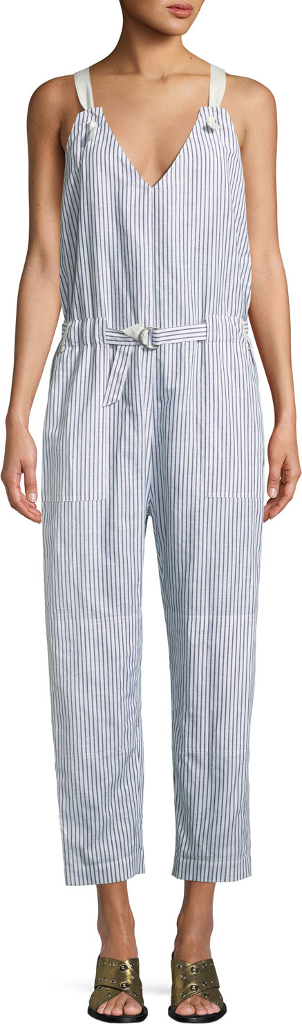 Rag & Bone Ellen Striped Belted Jumpsuit