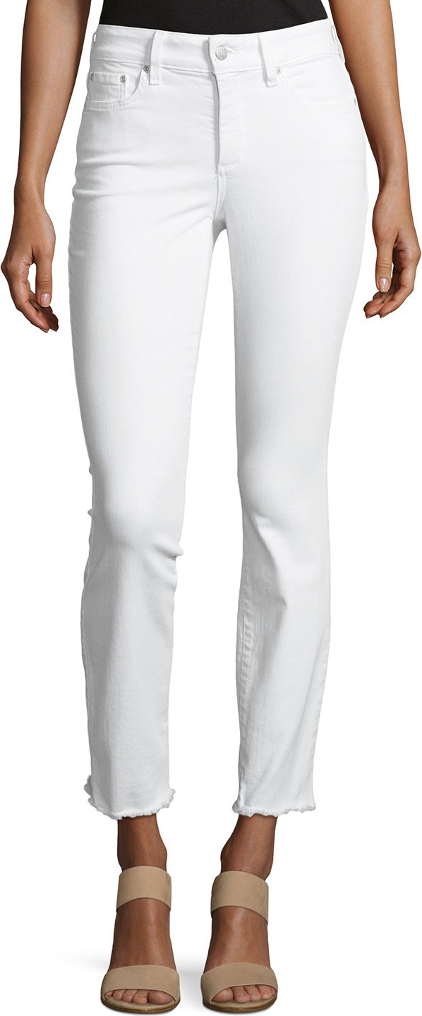 NYDJ Sheri Slim Frayed-Hem Skinny Jeans