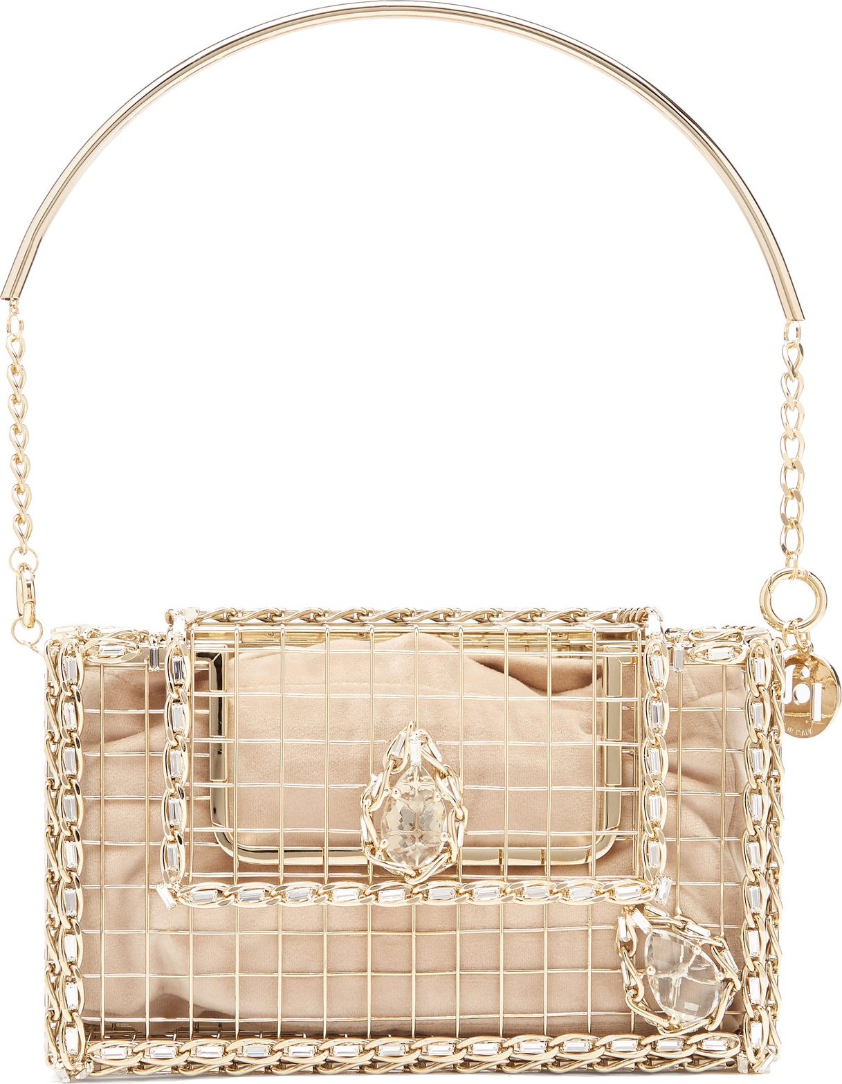 Rosantica Sin City crystal-embellished cage clutch