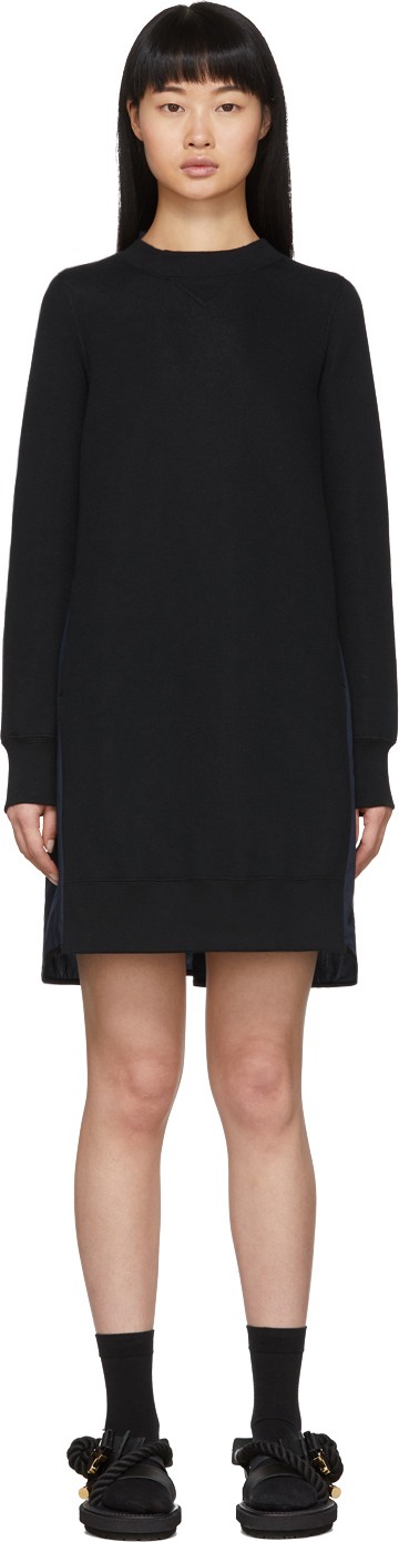 Sacai Black Sponge Sweat Dress