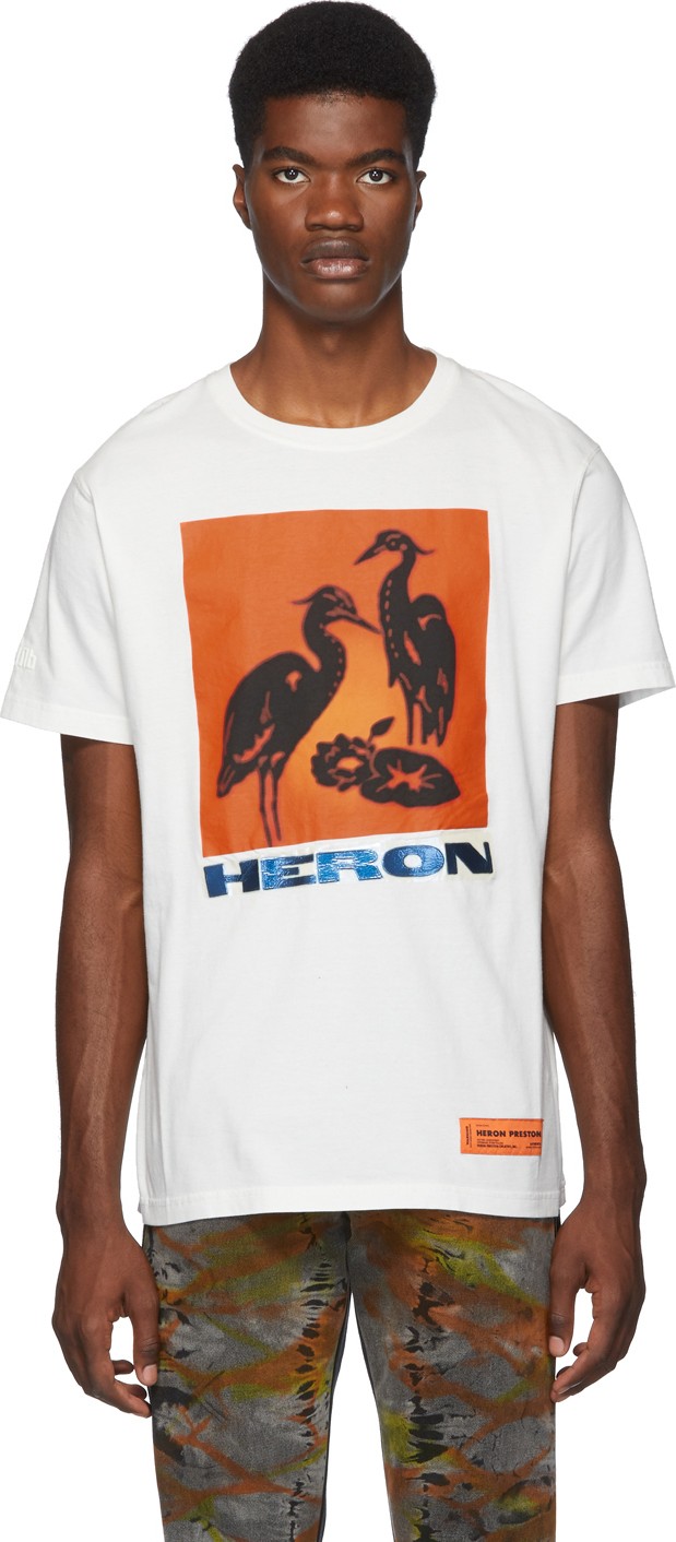 Heron Preston White Heron Birds T-Shirt