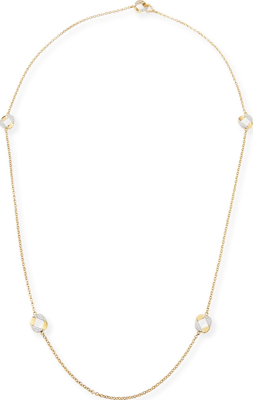 Verdura 18k Gold Curb Link Necklace with Diamonds