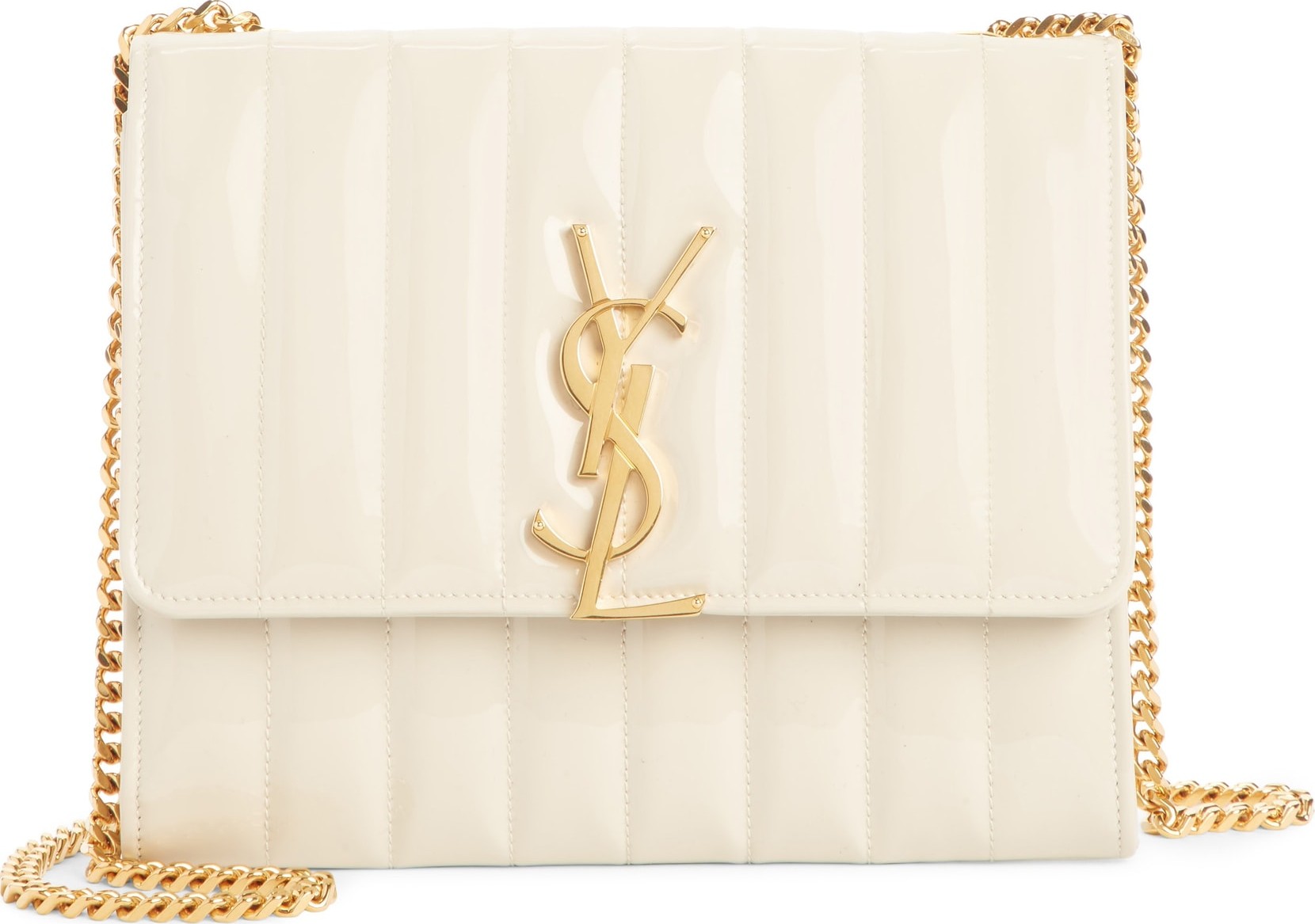 Saint Laurent Vicky Patent Leather Wallet on a Chain