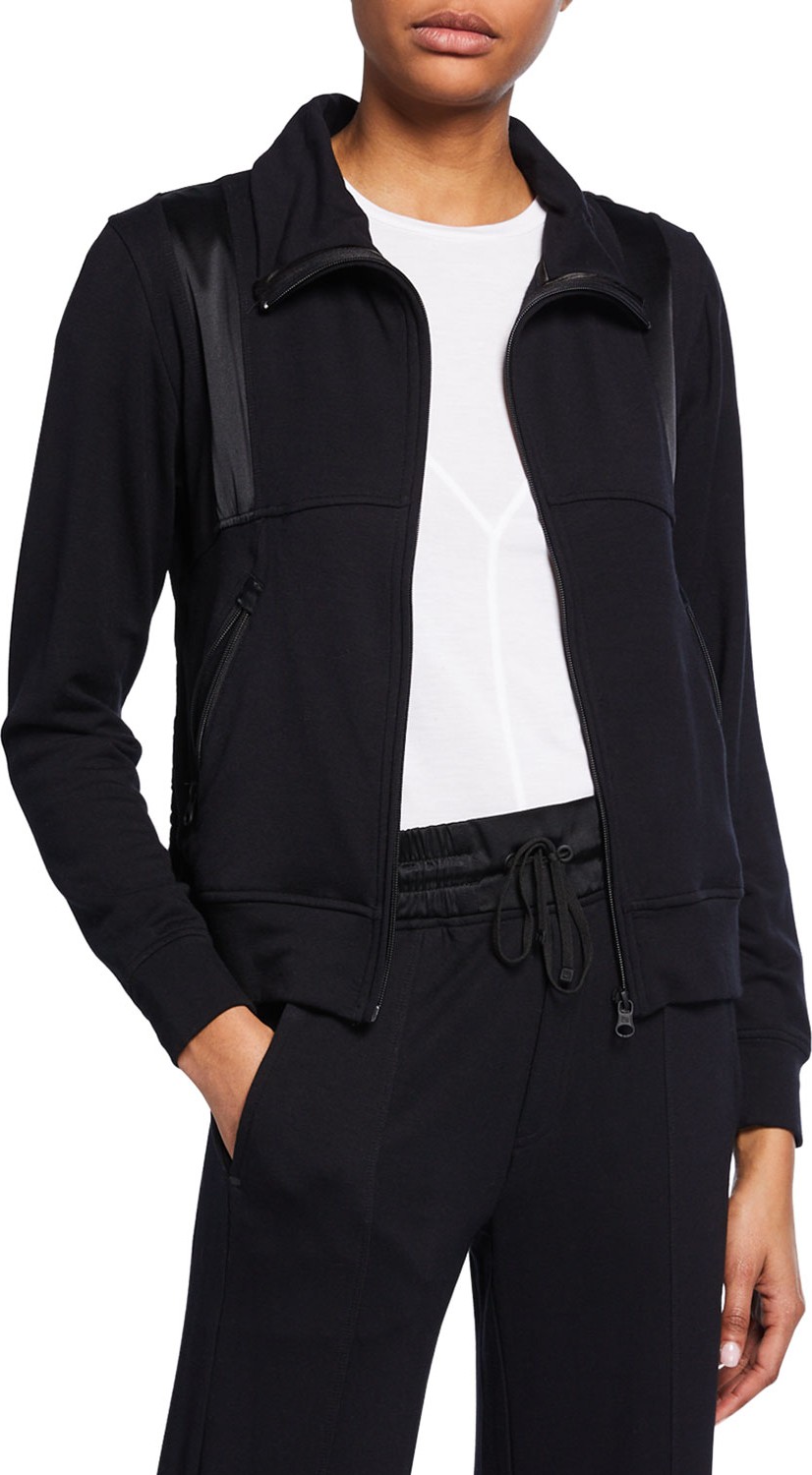 Blanc Noir Karuna Silk-Trim Track Jacket