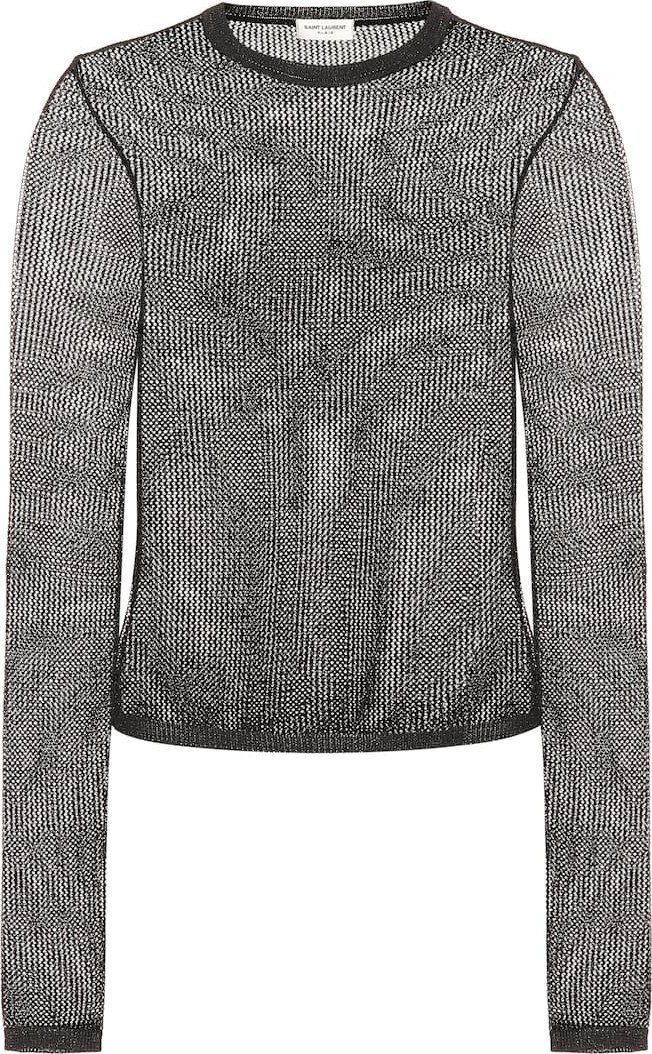 Saint Laurent Metallic open-knit top