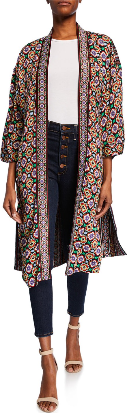 Alice + Olivia Miyoko Wide-Sleeve Long Kimono
