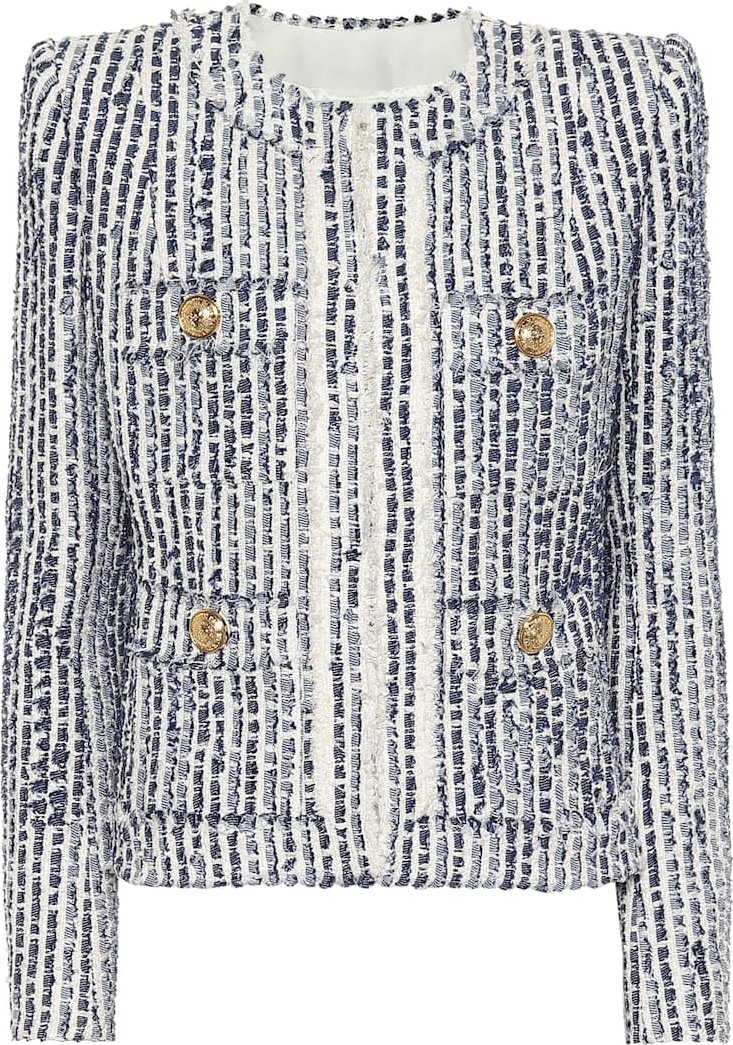 Balmain Cotton-blend tweed jacket