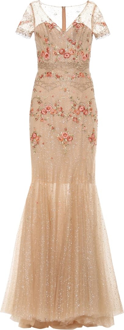 Costarellos Embellished tulle gown