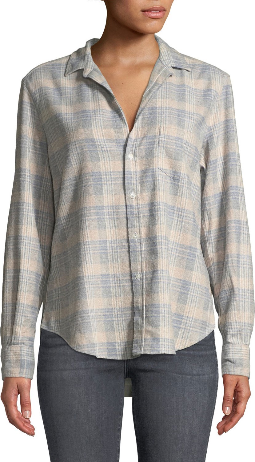 Frank & Eileen Long-Sleeve Button-Down Cotton Top