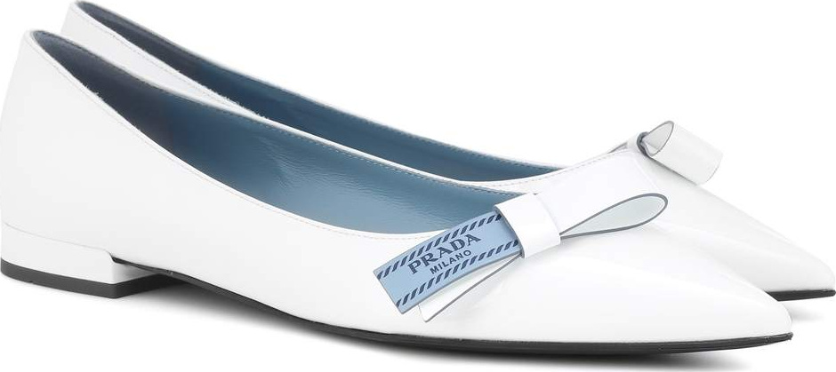 Prada Leather bow flats