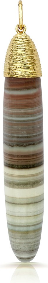 Pamela Huizenga 18k Gold Narrow Saturn Pendant