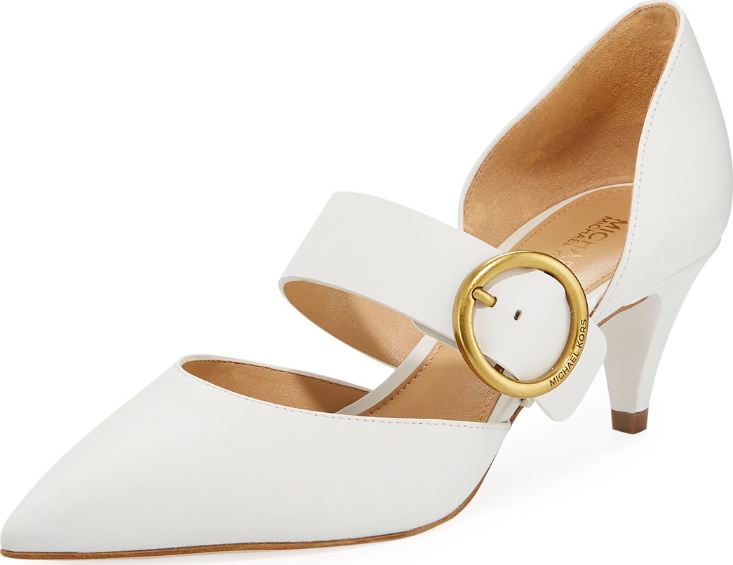 MICHAEL MICHAEL KORS Estelle Leather Kitten-Heel Mary Jane Pumps MICHAEL MICHAEL KORS Estelle Leather Kitten-Heel Mary Jane Pumps