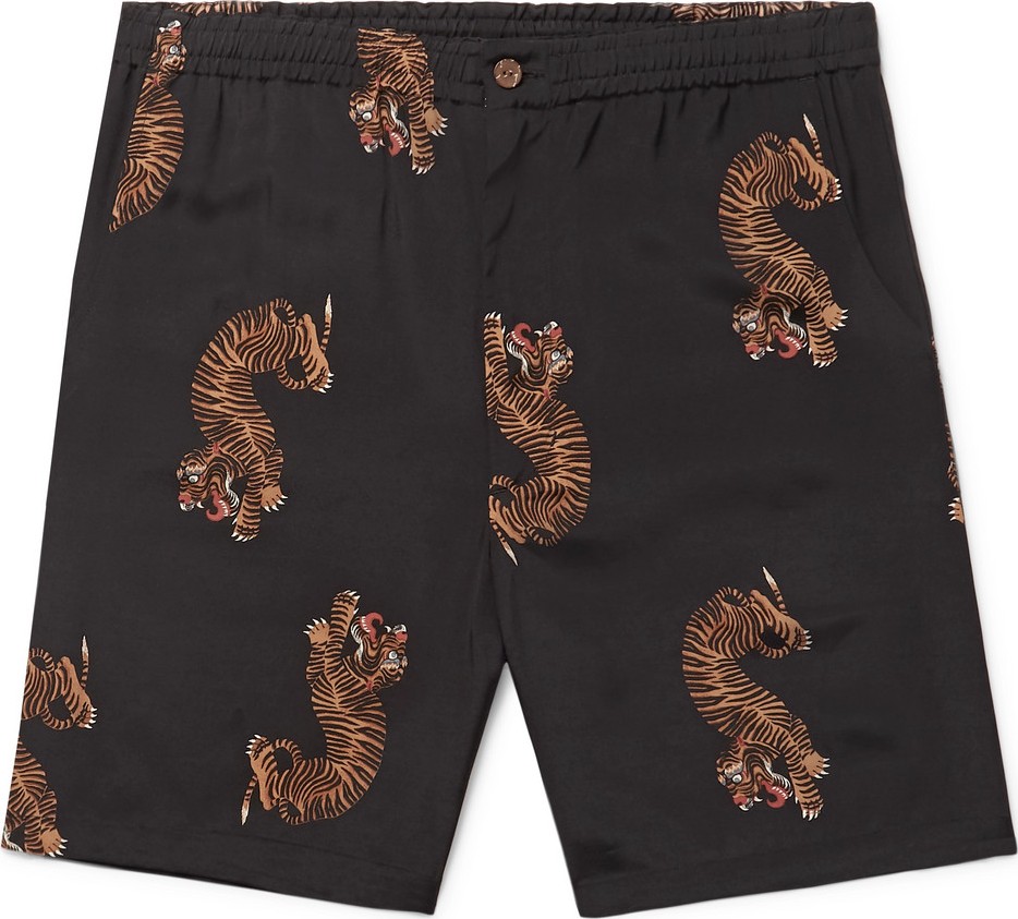 Wacko Maria Slim-Fit Printed Voile Shorts