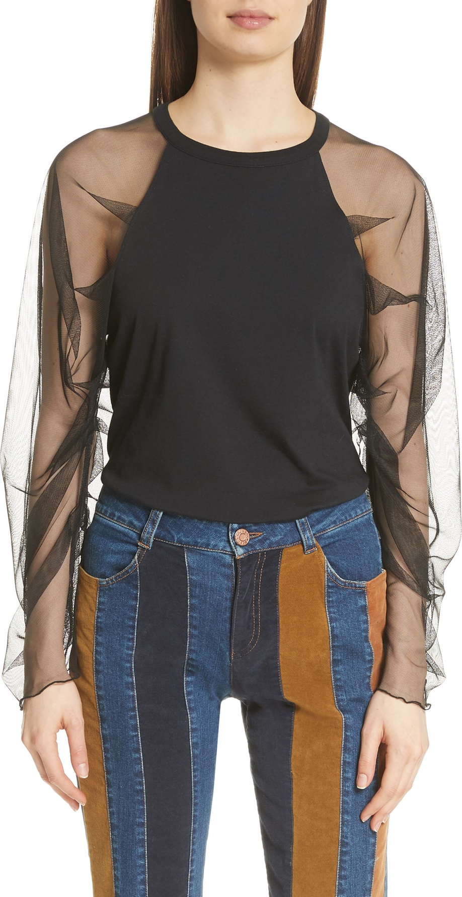 See By Chloé Sheer Sleeve Top