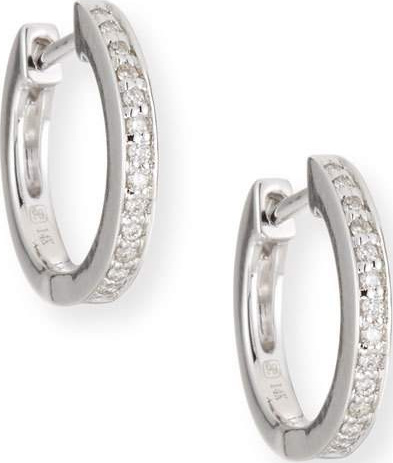 Sydney Evan 14k White Gold Diamond Huggie Hoop Earrings