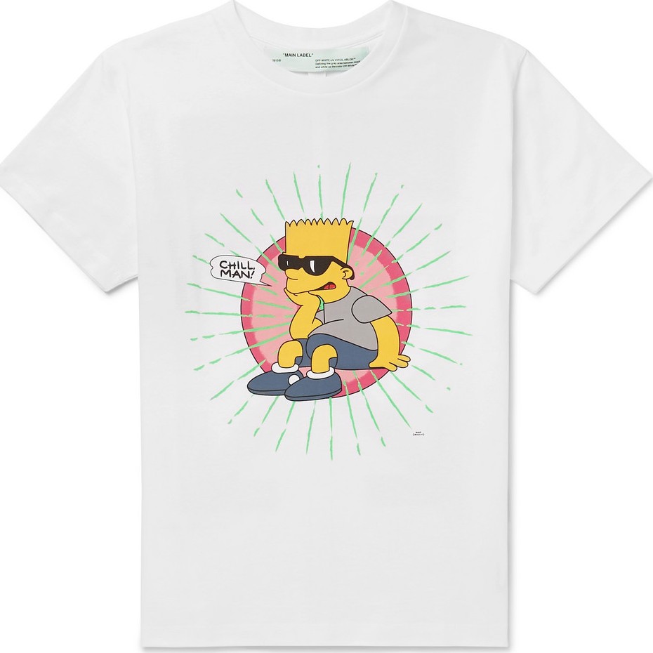 Off White Bart Simpson Printed Cotton-Jersey T-Shirt