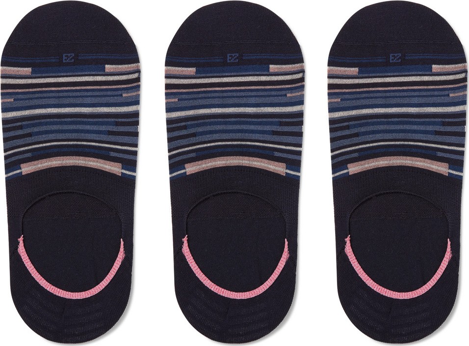 Ermenegildo Zegna Three-Pack Striped Cotton-Blend No-Show Socks
