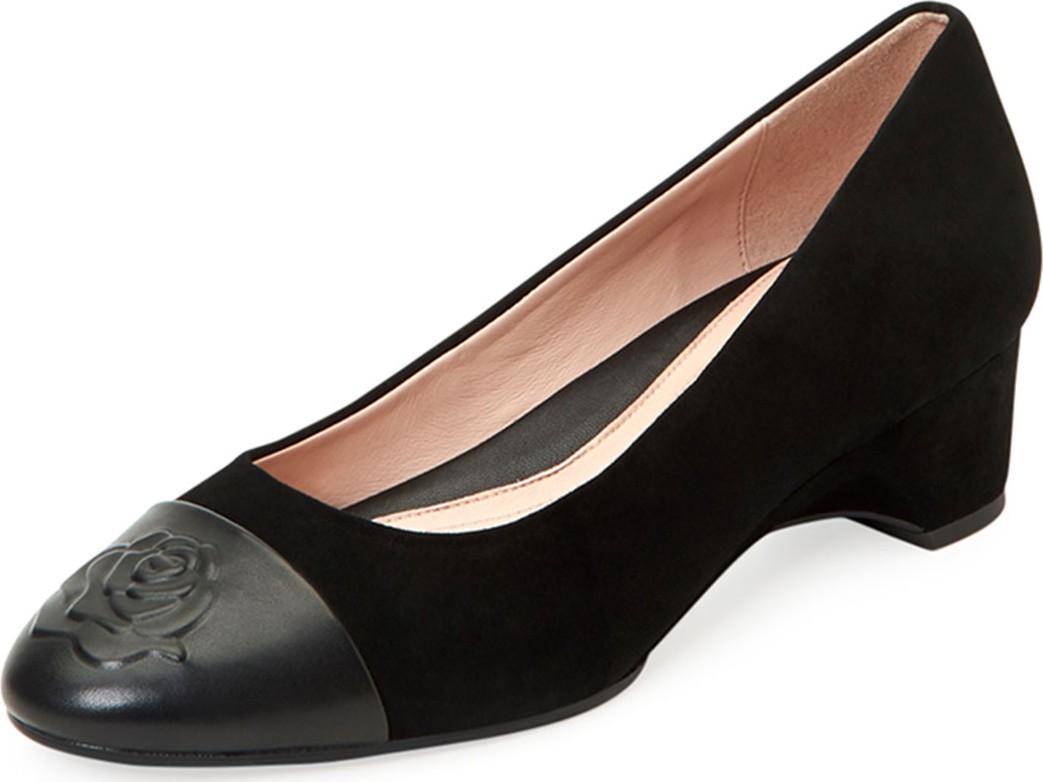 Taryn Rose Babe Napa-Capped Suede Ballet Pumps