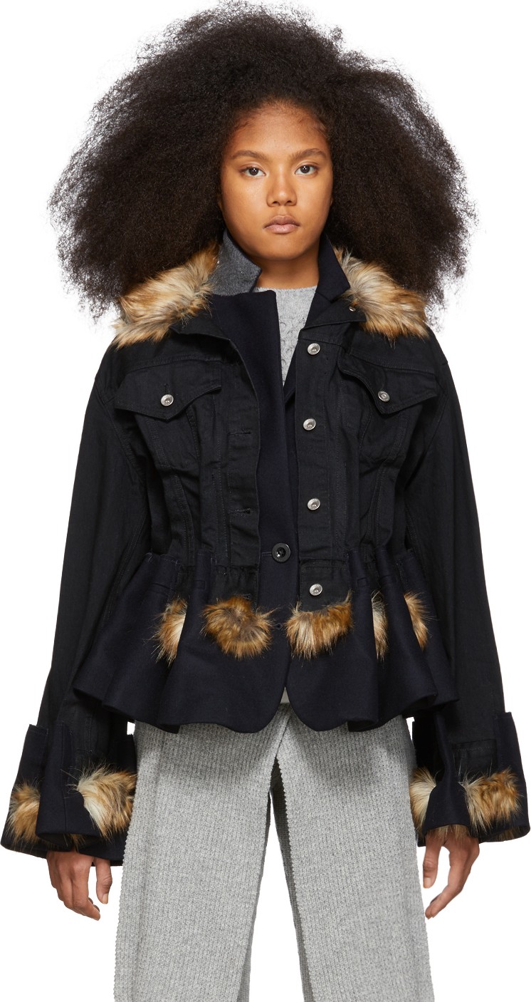 Sacai Black & Navy Denim Jacket