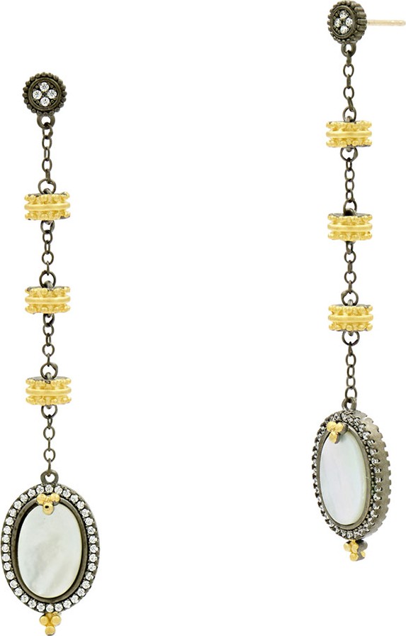 Freida Rothman Imperial Mother-of-Pearl Linear Drop Earring
