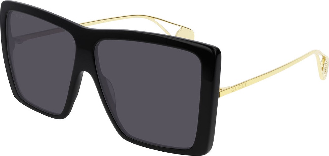 Gucci Acetate & Metal Flat Front Square Sunglasses