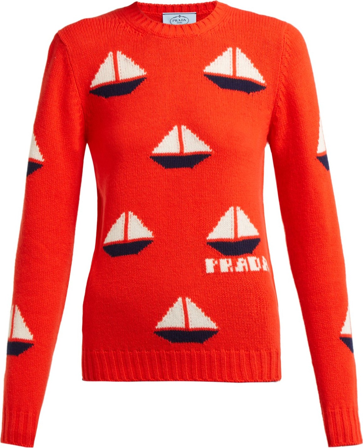 Prada Sailboat-intarsia wool-blend sweater