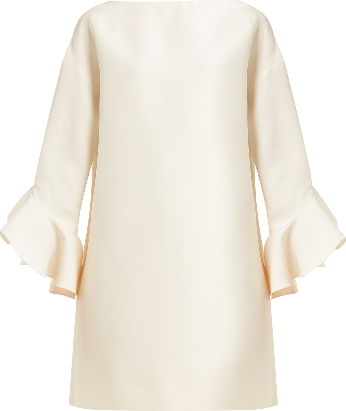 Valentino Fluted wool-blend crepe mini dress
