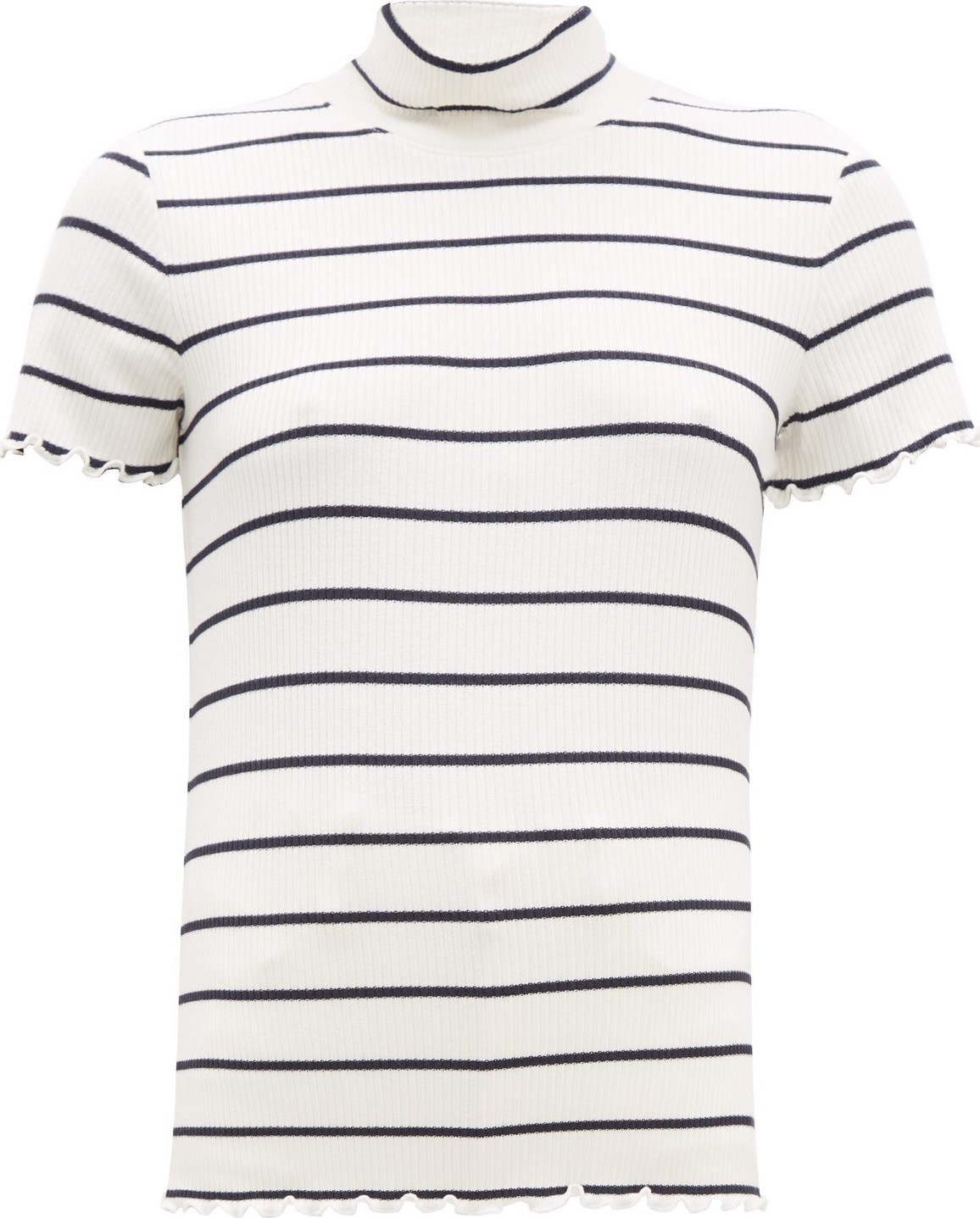 A.P.C. Striped roll-neck rib-knitted top
