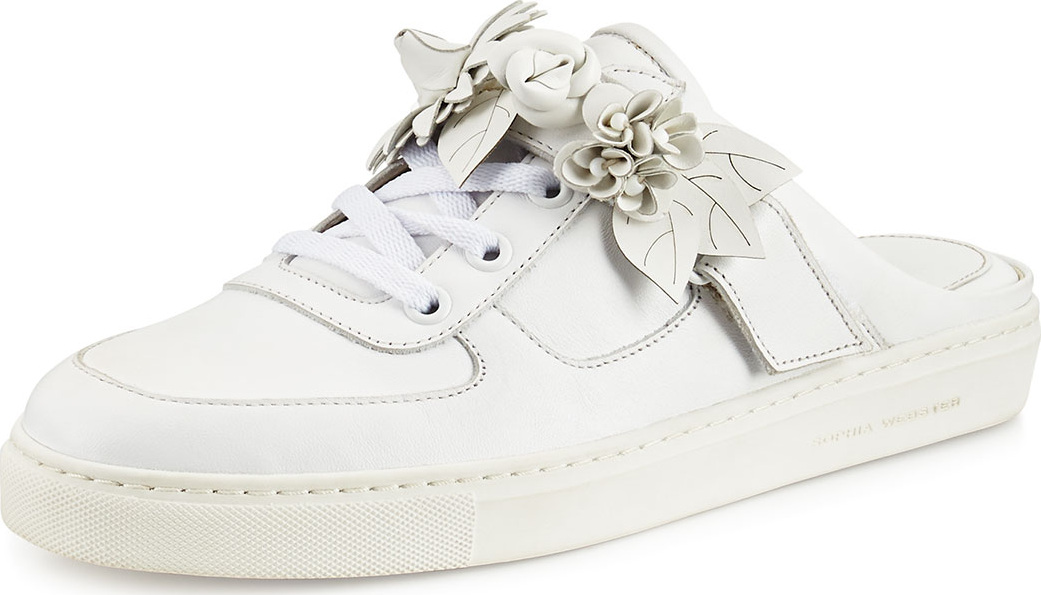 Sophia Webster Lilico Jessie Leather Slide Sneaker, White