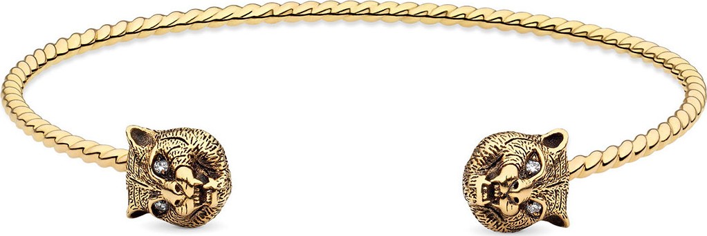 Gucci 18k Gold Le Marche des Merveilles Feline Cuff Bracelet