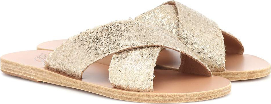Ancient Greek Sandals Thais sequined leather slides