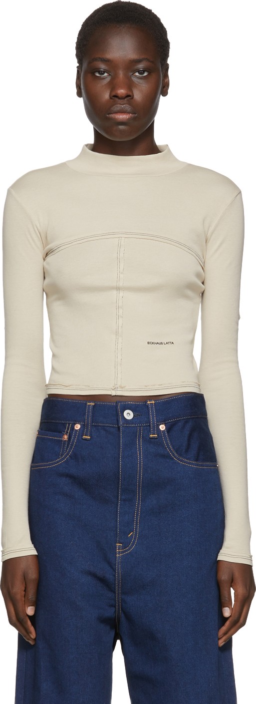 Eckhaus Latta Beige Lapped Turtleneck