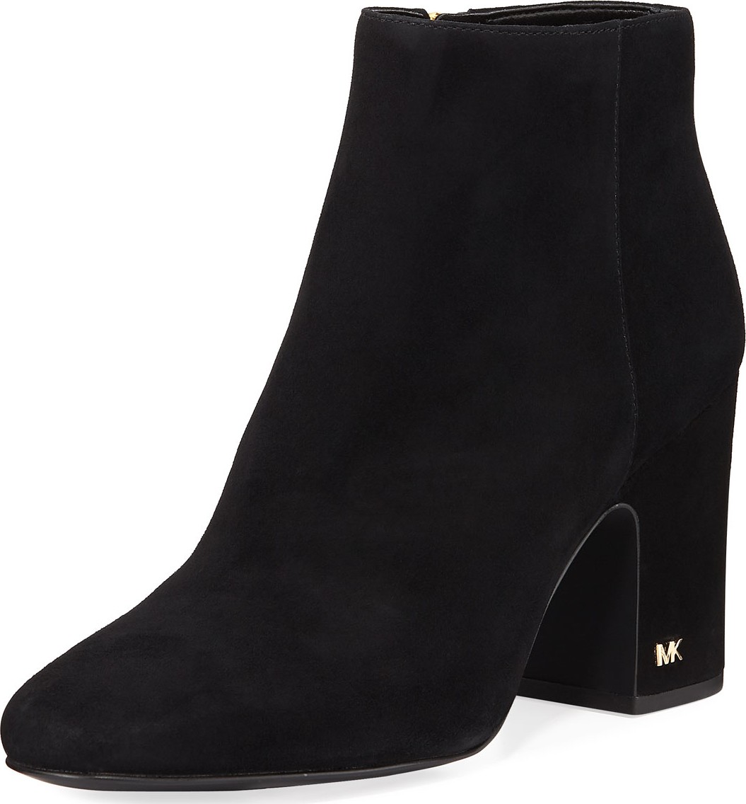 MICHAEL MICHAEL KORS Elaine Suede Block-Heel Booties