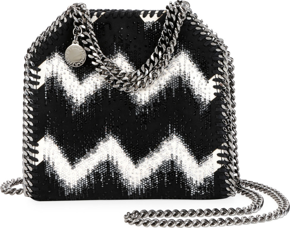 Stella McCartney Tiny Bella Chevron Crystal Falabella Tote Bag
