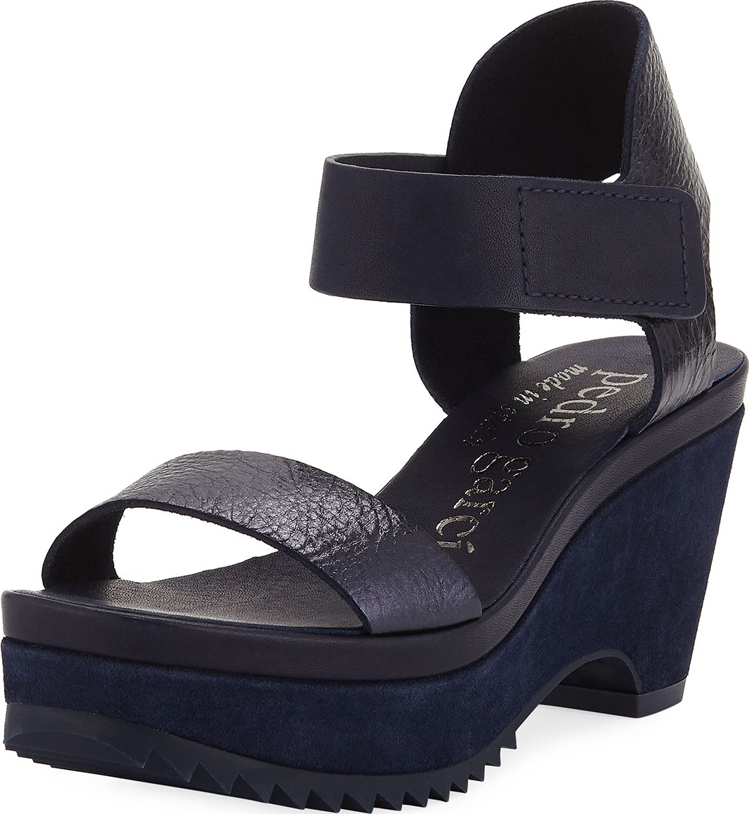 Pedro Garcia Franses Metallic Wedge Platform Sandal