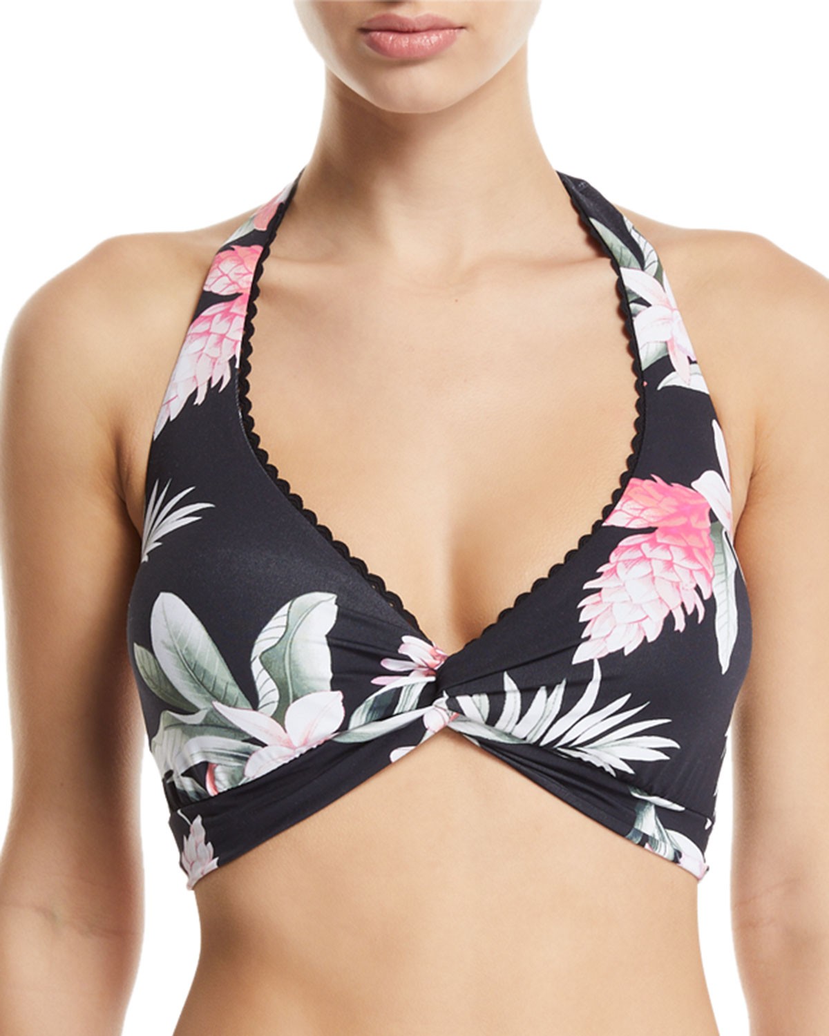 Tommy Bahama Ginger Flowers Halter Underwire Bikini Swim Top