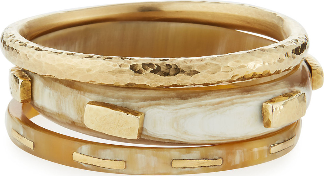 Ashley Pittman Cheza Horn Bangle Set