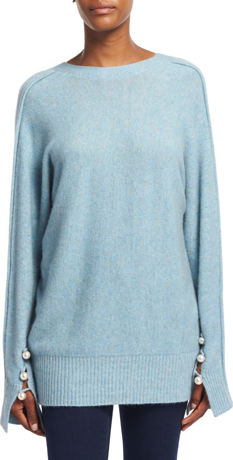 3.1 Phillip Lim Long-Sleeve V-Back Pullover Sweater