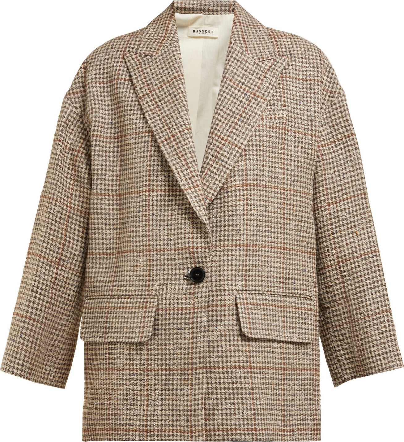 Masscob Norman houndstooth linen-blend blazer