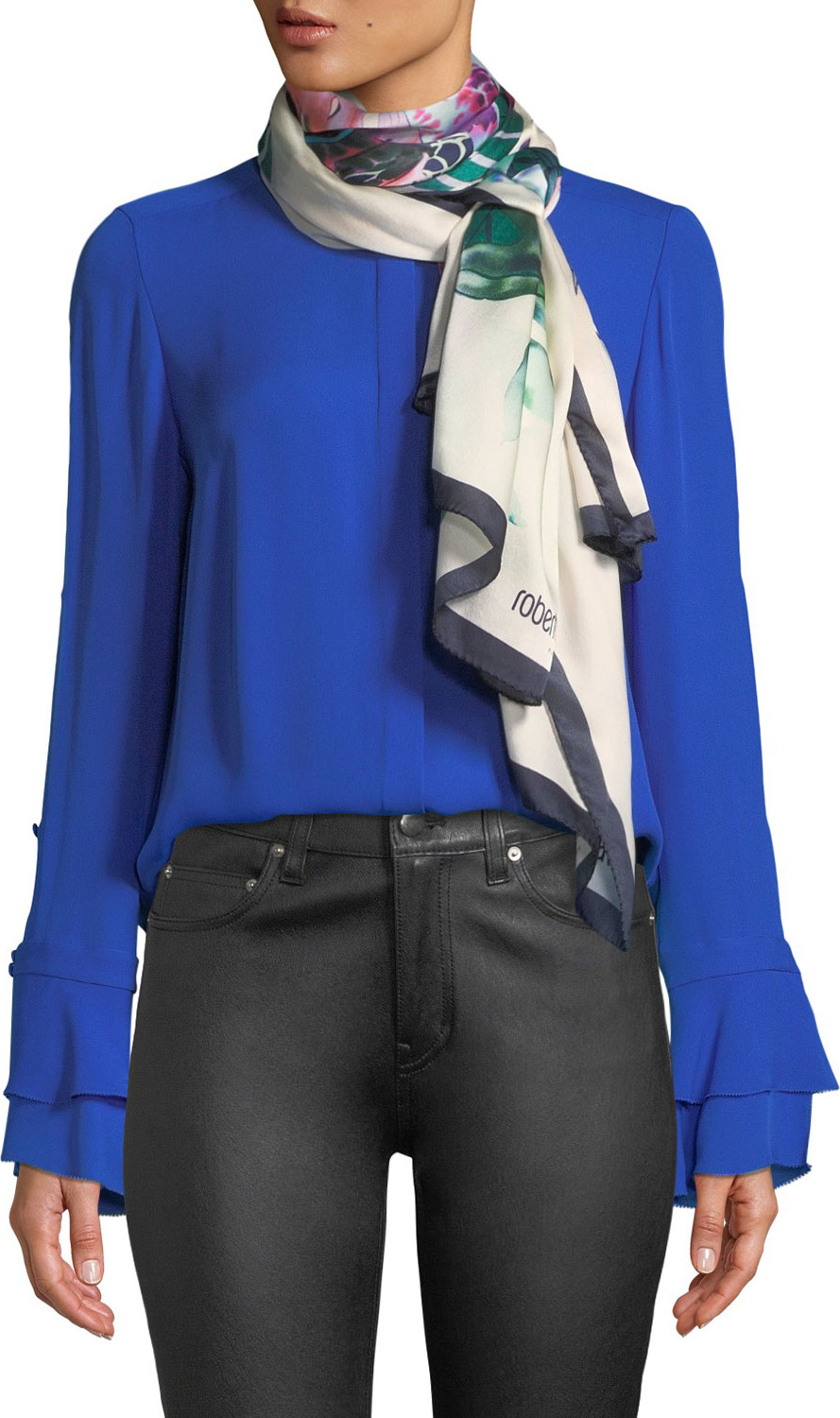 Roberto Cavalli Floral Silk Stole