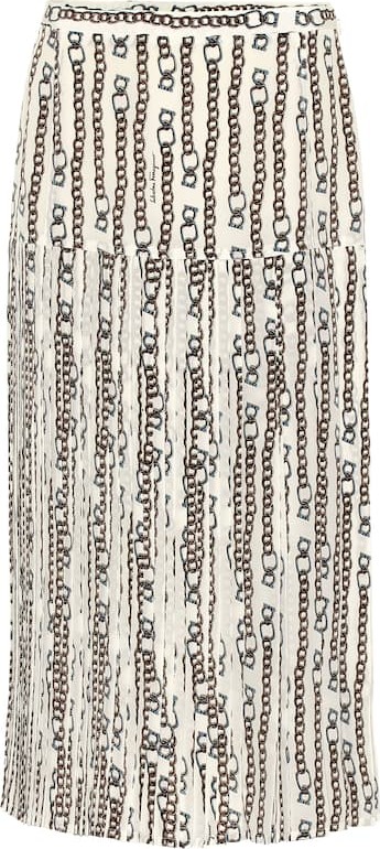 Salvatore Ferragamo Printed silk-blend midi skirt