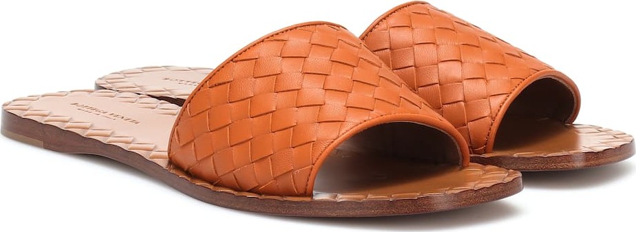 Bottega Veneta Ravello intrecciato leather slides